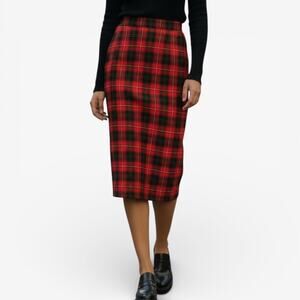 Pendleton Vintage Academia Alternative Tartan Plaid Midi Skirt Sz XS